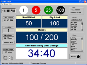 Main Poker Clock Screen